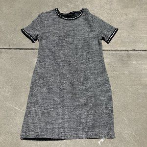 Zara elegant Gray dress with pearl collar. Excellent condition